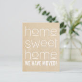 Faire-part Carte postale Beige Moderne Maison Douce Maison (Debout devant)