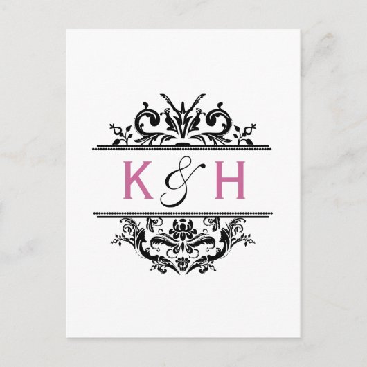 Faire-part Carte postale 'Black & Grape Crest Save the Date' (Devant)