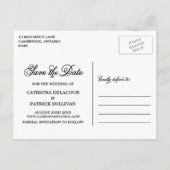 Faire-part Carte postale 'Blush & Gold Whimsical Save the Dat (Dos)