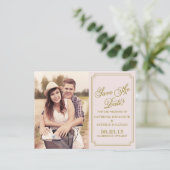 Faire-part Carte postale 'Blush & Gold Whimsical Save the Dat (Debout devant)