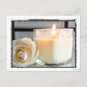 Faire-part Carte postale Bougie et Rose