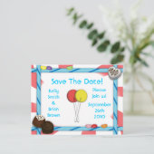 Faire-part Carte postale Candy Save-The-Date (Debout devant)