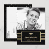 Faire-part Carte postale Casquette or EDITABLE COULEUR Gradua (Devant / Derrière)