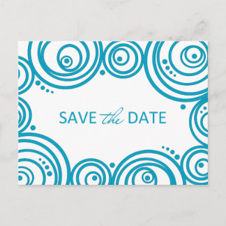 Faire-part Carte postale 'Cercles Enregistrer la date'