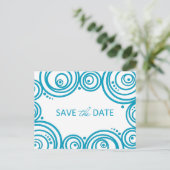 Faire-part Carte postale 'Cercles Enregistrer la date' (Debout devant)