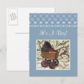 Faire-part Carte postale C'est un garçon (Devant / Derrière)