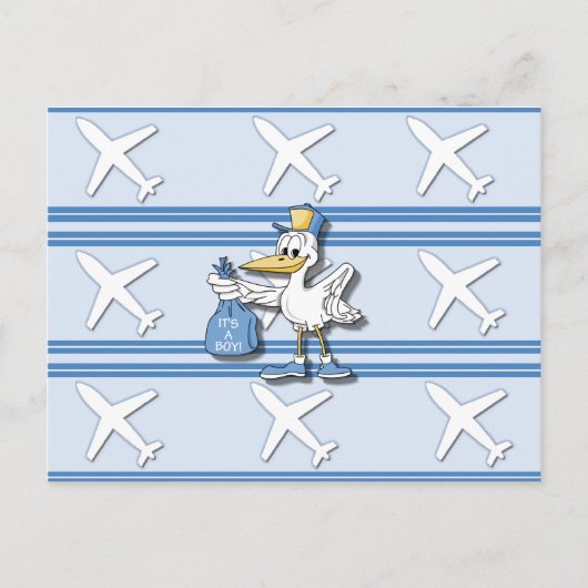 Faire-part Carte postale C'est un garçon (Devant)