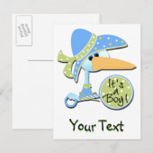 Faire-part Carte Postale C'est Un Garçon (Devant / Derrière)