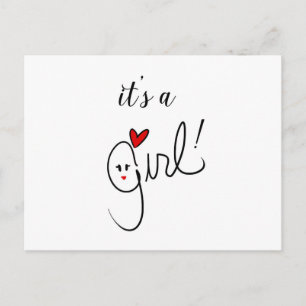 Faire-part Carte postale C'est une fille