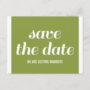 Faire-part Carte postale Charm Save the Date, vert olive