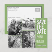 Faire-part Carte postale chic de collage pour annoncer la dat (Devant / Derrière)