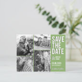 Faire-part Carte postale chic de collage pour annoncer la dat (Debout devant)