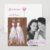 Faire-part Carte postale chic lesbienne pour sauver la date d (Devant / Derrière)