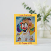 Faire-part Carte postale - Clown de cirque - Enregistrez la d (Debout devant)