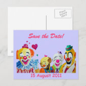 Faire-part Carte postale Clown Enregistrer la date (Devant / Derrière)