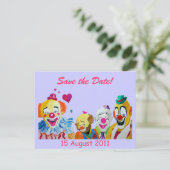 Faire-part Carte postale Clown Enregistrer la date (Debout devant)