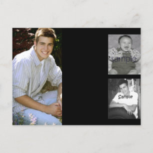 Faire-part Carte postale collage 3-photo pour les diplômés