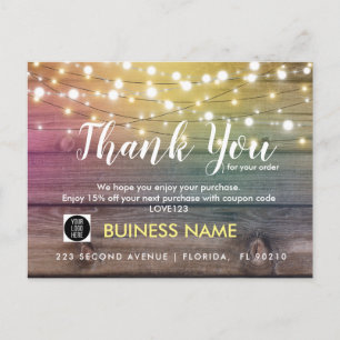 Faire-part Carte postale commerciale pour promotion merci