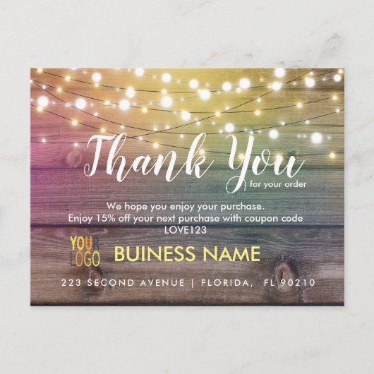 Faire-part Carte postale commerciale pour promotion merci (Devant)