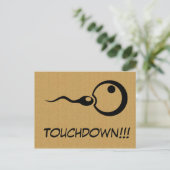 Faire-part Carte postale cool Touchdown grossesse (Debout devant)