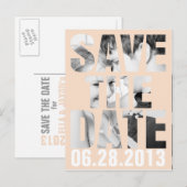 Faire-part Carte postale CUTOUT SAVE THE DATE (Devant / Derrière)