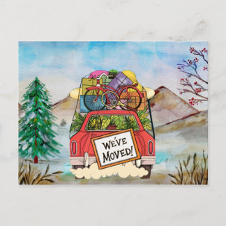 Faire-part Carte postale d'adresse nouvelle vintage