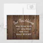 Faire-part carte postale d'adresse rustique (Devant / Derrière)