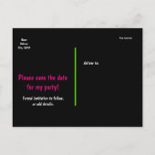 Faire-part Carte postale d'anniversaire rétro 80 Save The Dat (Dos)