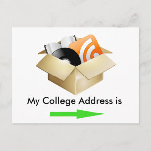 Faire-part Carte postale d'annonce d'adresse universitaire