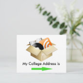 Faire-part Carte postale d'annonce d'adresse universitaire (Debout devant)