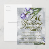 Faire-part Carte postale d'annonce d'anniversaire de mariage  (Devant / Derrière)