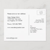 Faire-part Carte postale d'annonce de changement d'adresse (Dos)