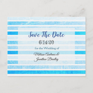 Faire-part Carte postale d'annonce de date à retenir à rayure