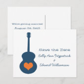 Faire-part Carte postale d'annonce de date de mariage à la gu (Devant / Derrière)