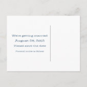 Faire-part Carte postale d'annonce de date de mariage à la gu (Dos)