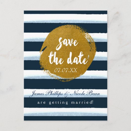 Faire-part Carte postale d'annonce de date de mariage à rayur (Devant)