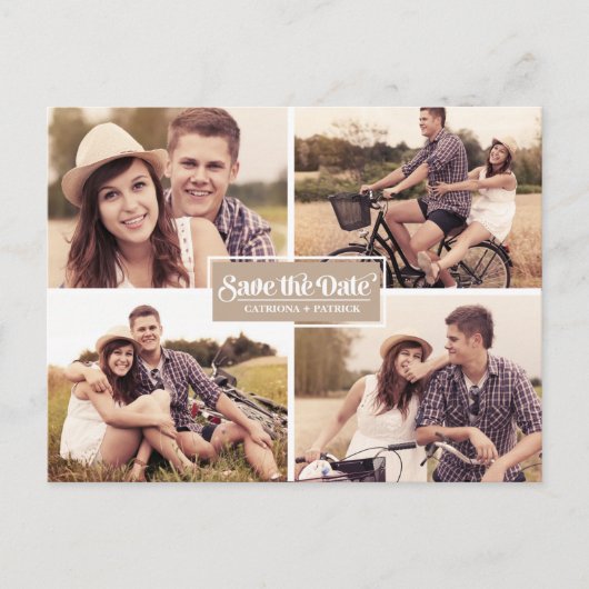 Faire-part Carte postale d'annonce de date de mariage avec ca (Devant)