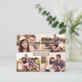 Faire-part Carte postale d'annonce de date de mariage avec ca (Debout devant)