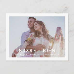 Faire-part Carte postale d'annonce de date de mariage avec ca