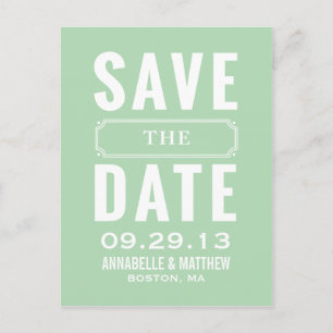Faire-part Carte postale d'annonce de date de mariage de styl