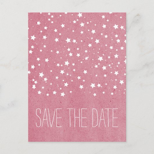 Faire-part Carte postale d'annonce de date de mariage Pink St (Devant)