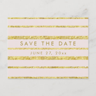 Faire-part Carte postale d'annonce de date de mariage rose av