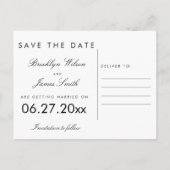 Faire-part Carte postale d'annonce de date de mariage rose av (Dos)