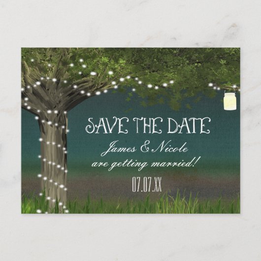 Faire-part Carte postale d'annonce de date de Rustic Country  (Devant)