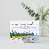 Faire-part Carte postale d'annonce de déménagement à Bronzevi (Debout devant)