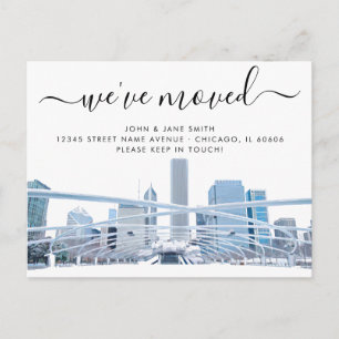 Faire-part Carte postale d'annonce de déménagement à Chicago