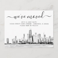 Carte postale d'annonce de déménagement à Chicago
