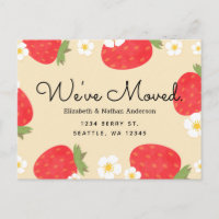 Carte postale d'annonce de déménagement aux fraise