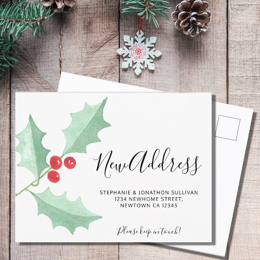 Faire-part Carte postale d'annonce de déménagement avec adres