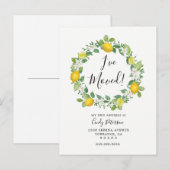 Faire-part Carte postale d'annonce de déménagement Citron | J (Devant / Derrière)